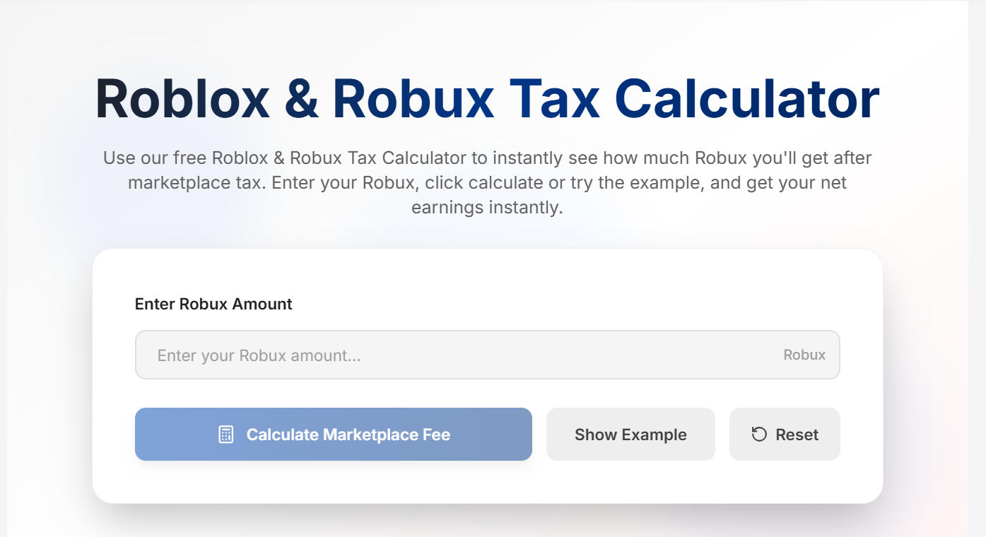 Roblox Game Pass Calculator Screenshot